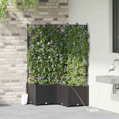 Hageblomsterpotte 3 pcs Svart Plast
