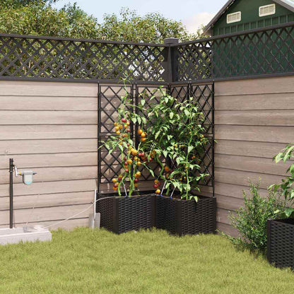 Hageblomsterpotte 3 pcs Svart Plast