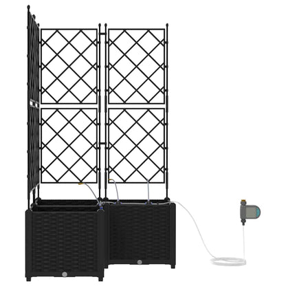 Hageblomsterpotte 3 pcs Svart Plast