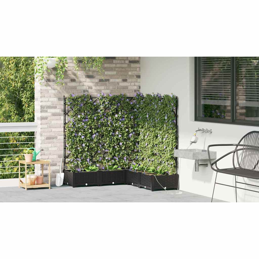Hageblomsterpotte 5 pcs Svart Plast