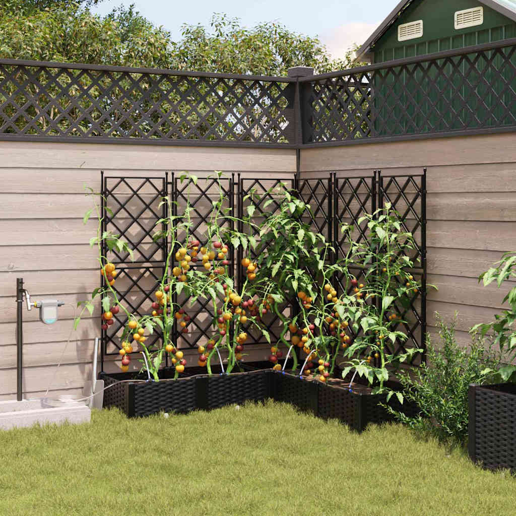 Hageblomsterpotte 5 pcs Svart Plast