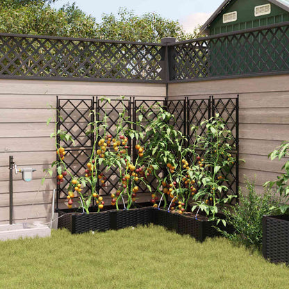 Hageblomsterpotte 5 pcs Svart Plast