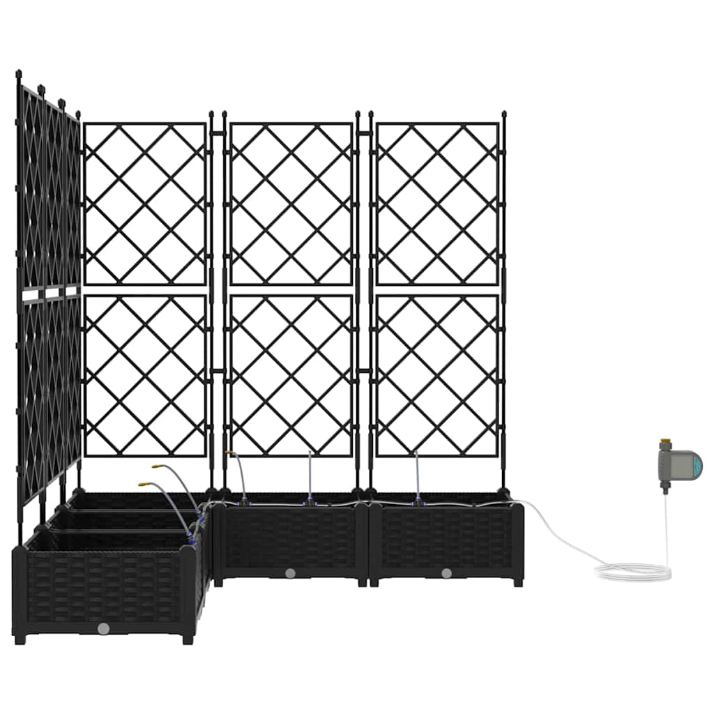 Hageblomsterpotte 5 pcs Svart Plast