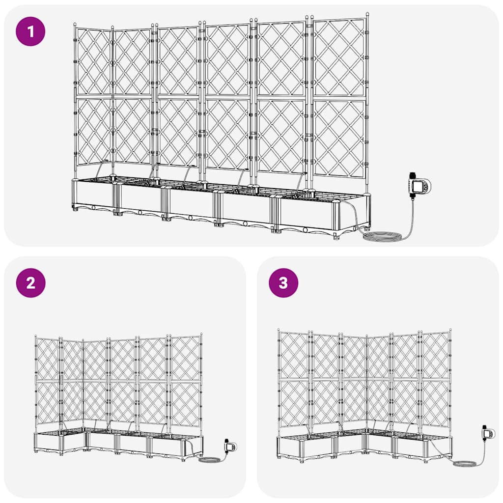 Hageblomsterpotte 5 pcs Svart Plast