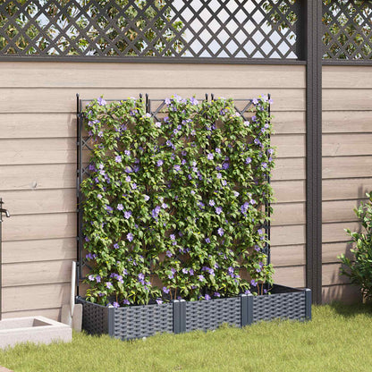 Hageblomsterpotte 3 pcs Grå 120 x 40 x 125,5 cm Plast