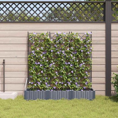 Hageblomsterpotte 3 pcs Grå 120 x 40 x 125,5 cm Plast