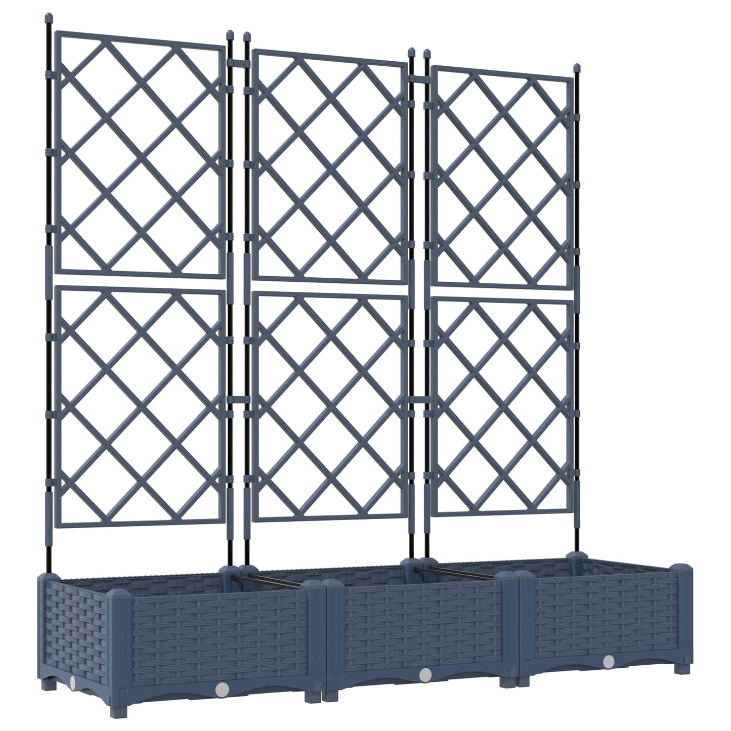 Hageblomsterpotte 3 pcs Grå 120 x 40 x 125,5 cm Plast