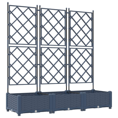 Hageblomsterpotte 3 pcs Grå 120 x 40 x 125,5 cm Plast
