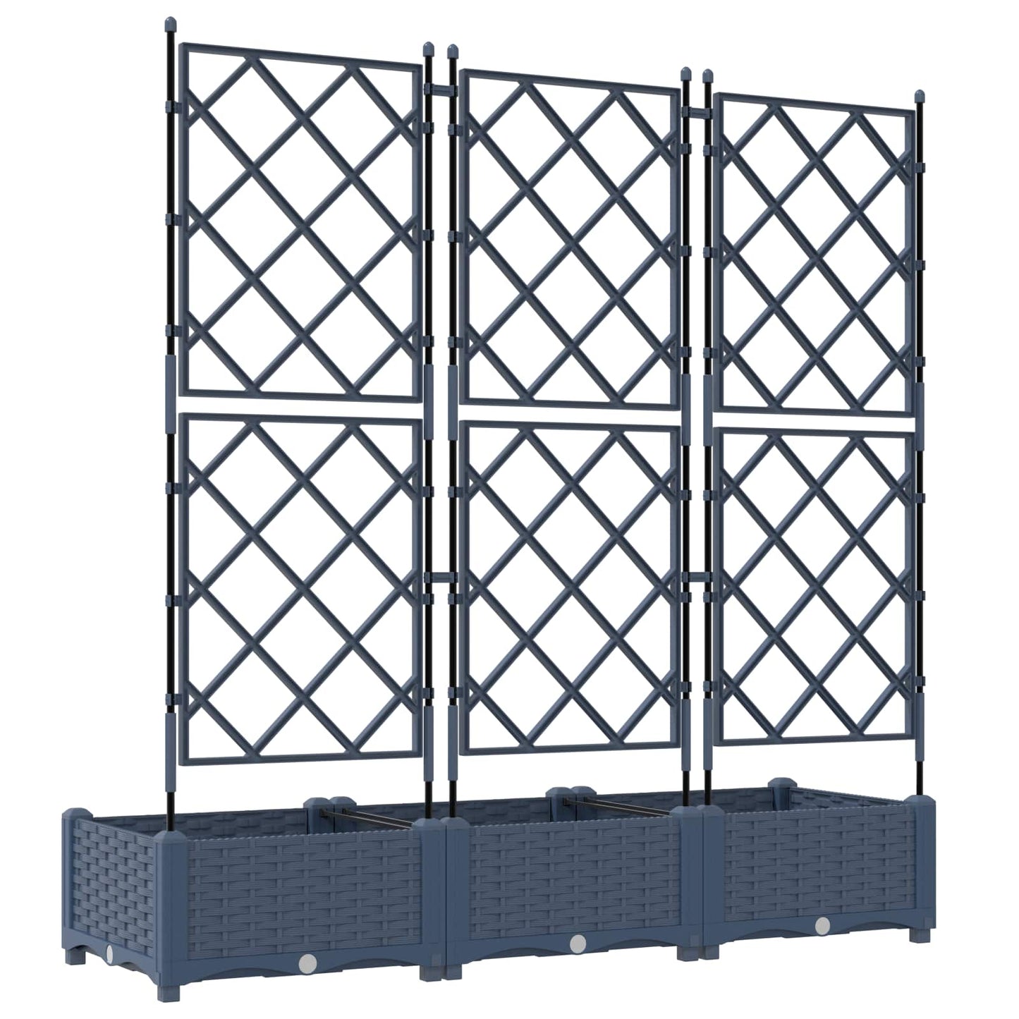 Hageblomsterpotte 3 pcs Grå 120 x 40 x 125,5 cm Plast