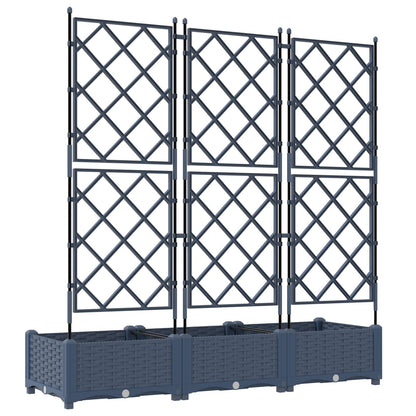 Hageblomsterpotte 3 pcs Grå 120 x 40 x 125,5 cm Plast