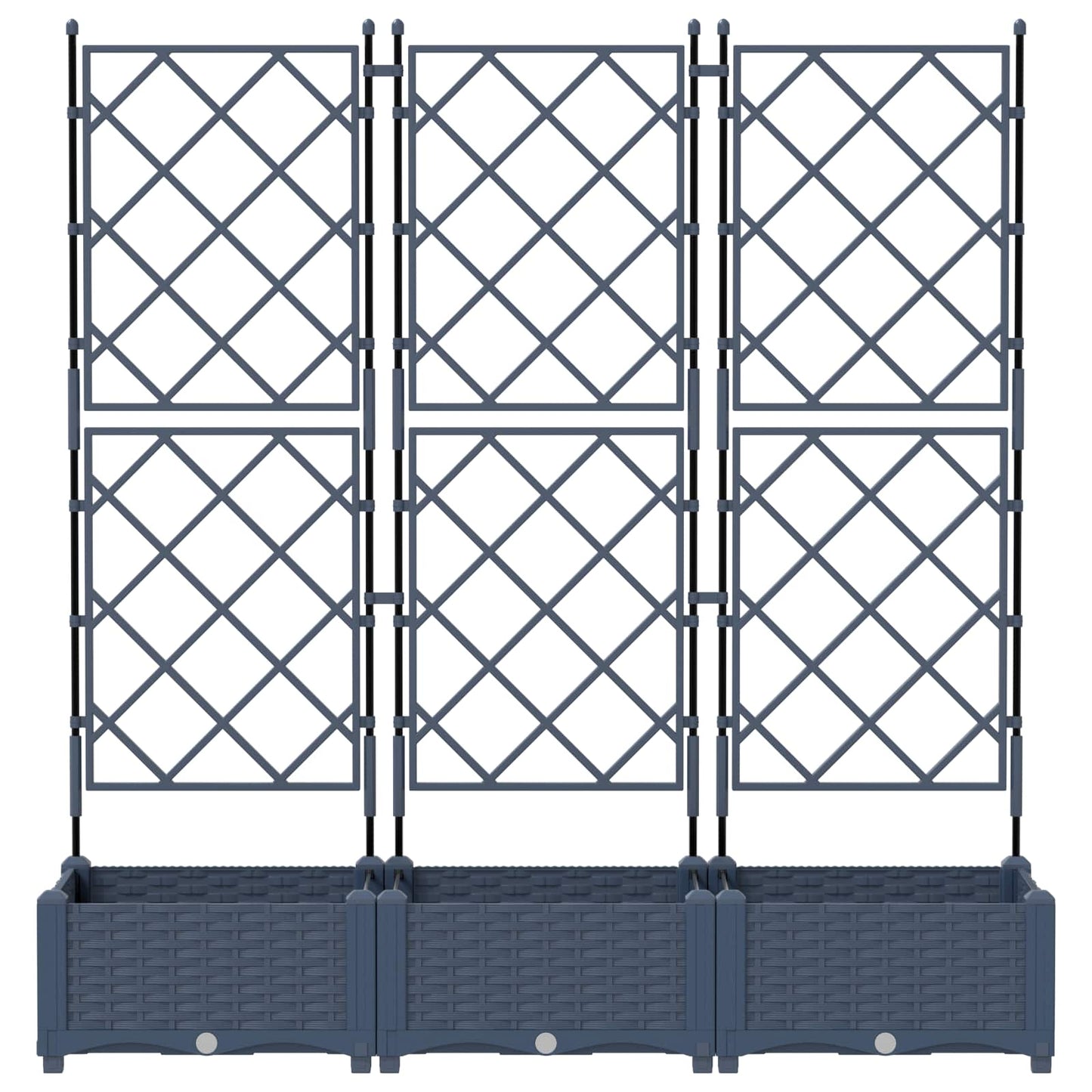 Hageblomsterpotte 3 pcs Grå 120 x 40 x 125,5 cm Plast