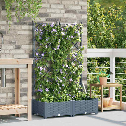 Hageblomsterpotte 2 pcs Lys Grå 80 x 40 x 125,5 cm Plast