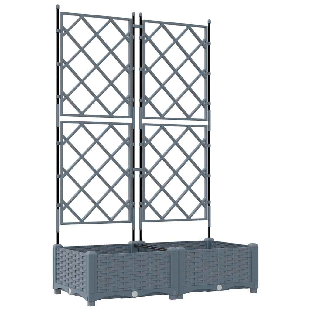 Hageblomsterpotte 2 pcs Lys Grå 80 x 40 x 125,5 cm Plast