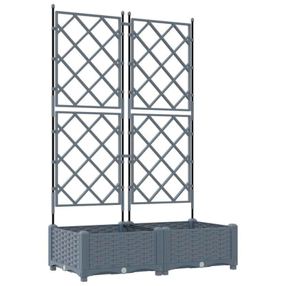 Hageblomsterpotte 2 pcs Lys Grå 80 x 40 x 125,5 cm Plast