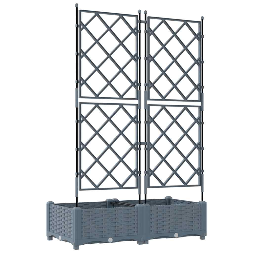 Hageblomsterpotte 2 pcs Lys Grå 80 x 40 x 125,5 cm Plast