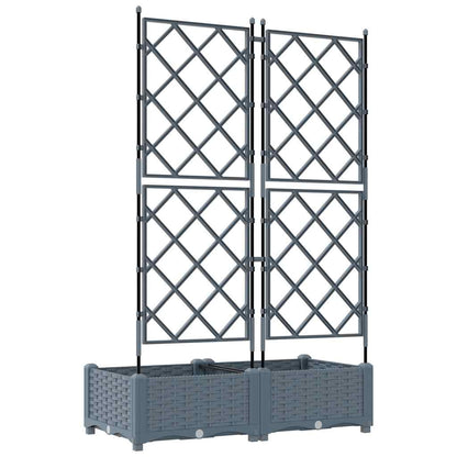 Hageblomsterpotte 2 pcs Lys Grå 80 x 40 x 125,5 cm Plast