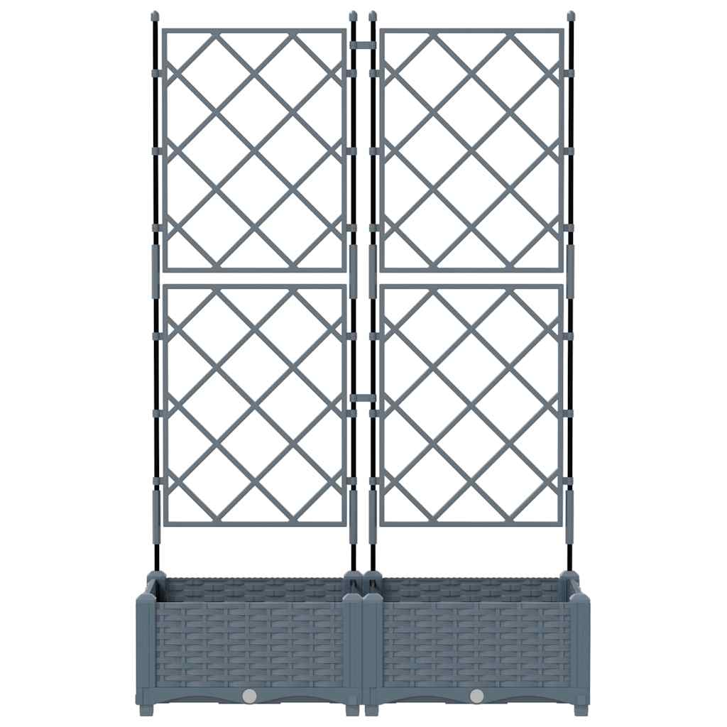 Hageblomsterpotte 2 pcs Lys Grå 80 x 40 x 125,5 cm Plast