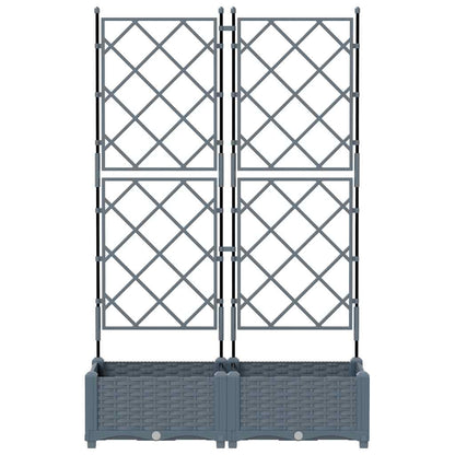 Hageblomsterpotte 2 pcs Lys Grå 80 x 40 x 125,5 cm Plast