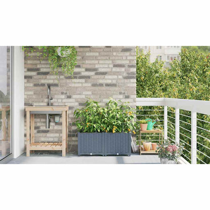 Hageblomsterpotte 2 pcs Lys Grå Plast