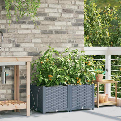 Hageblomsterpotte 2 pcs Lys Grå Plast