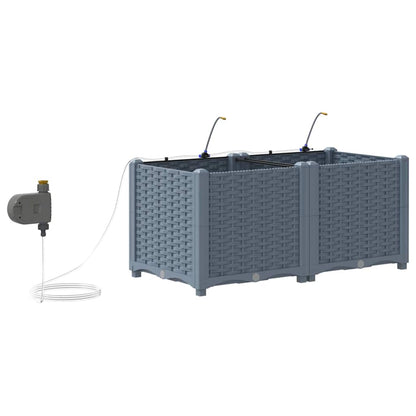 Hageblomsterpotte 2 pcs Lys Grå Plast