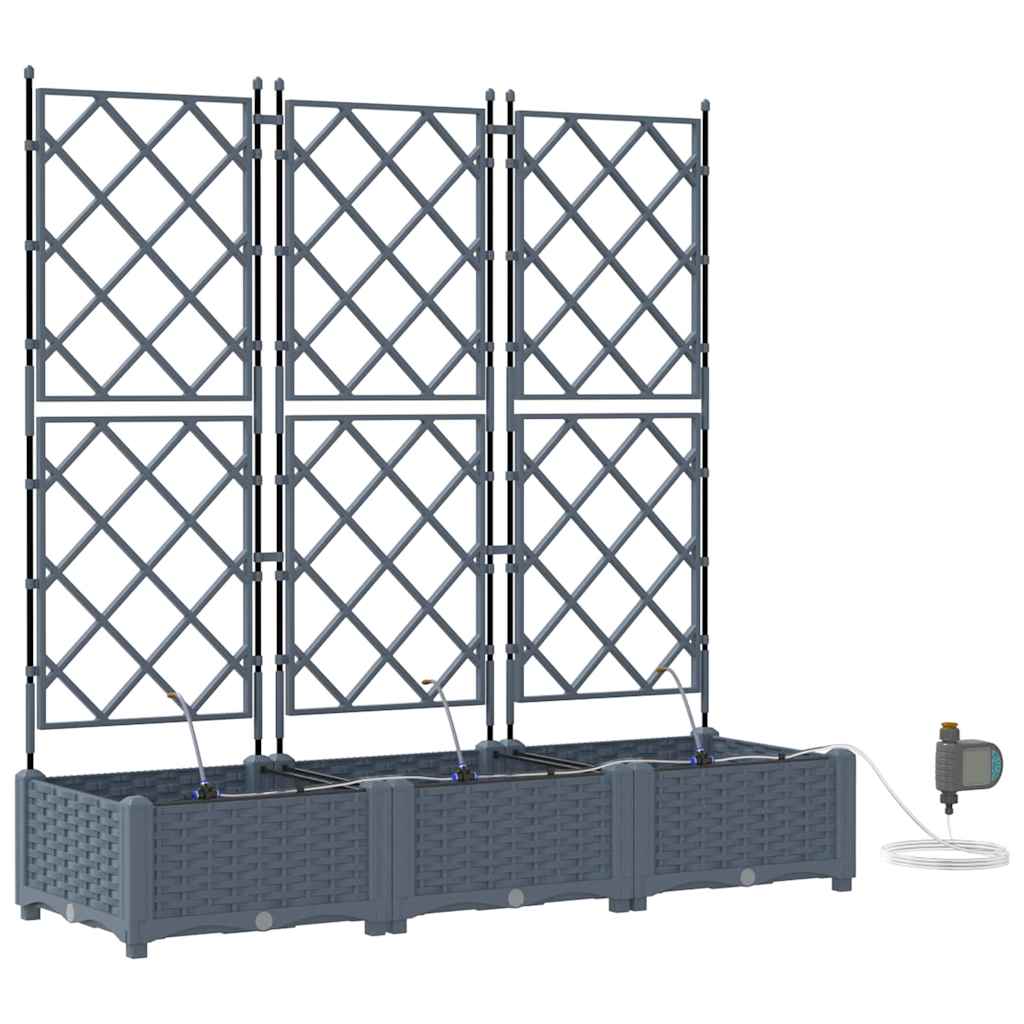 Hageblomsterpotte 3 pcs Lys Grå Plast