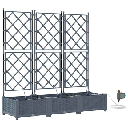Hageblomsterpotte 3 pcs Lys Grå Plast