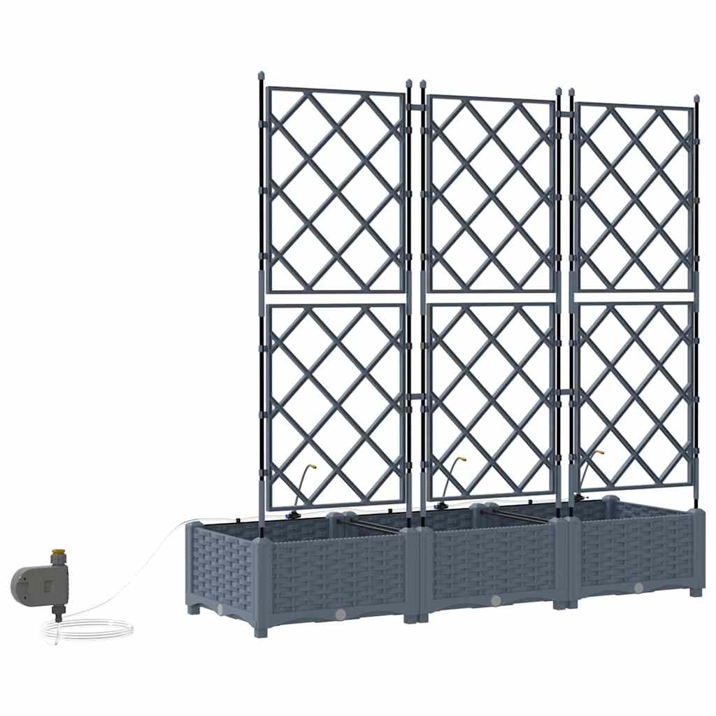 Hageblomsterpotte 3 pcs Lys Grå Plast