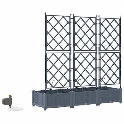 Hageblomsterpotte 3 pcs Lys Grå Plast
