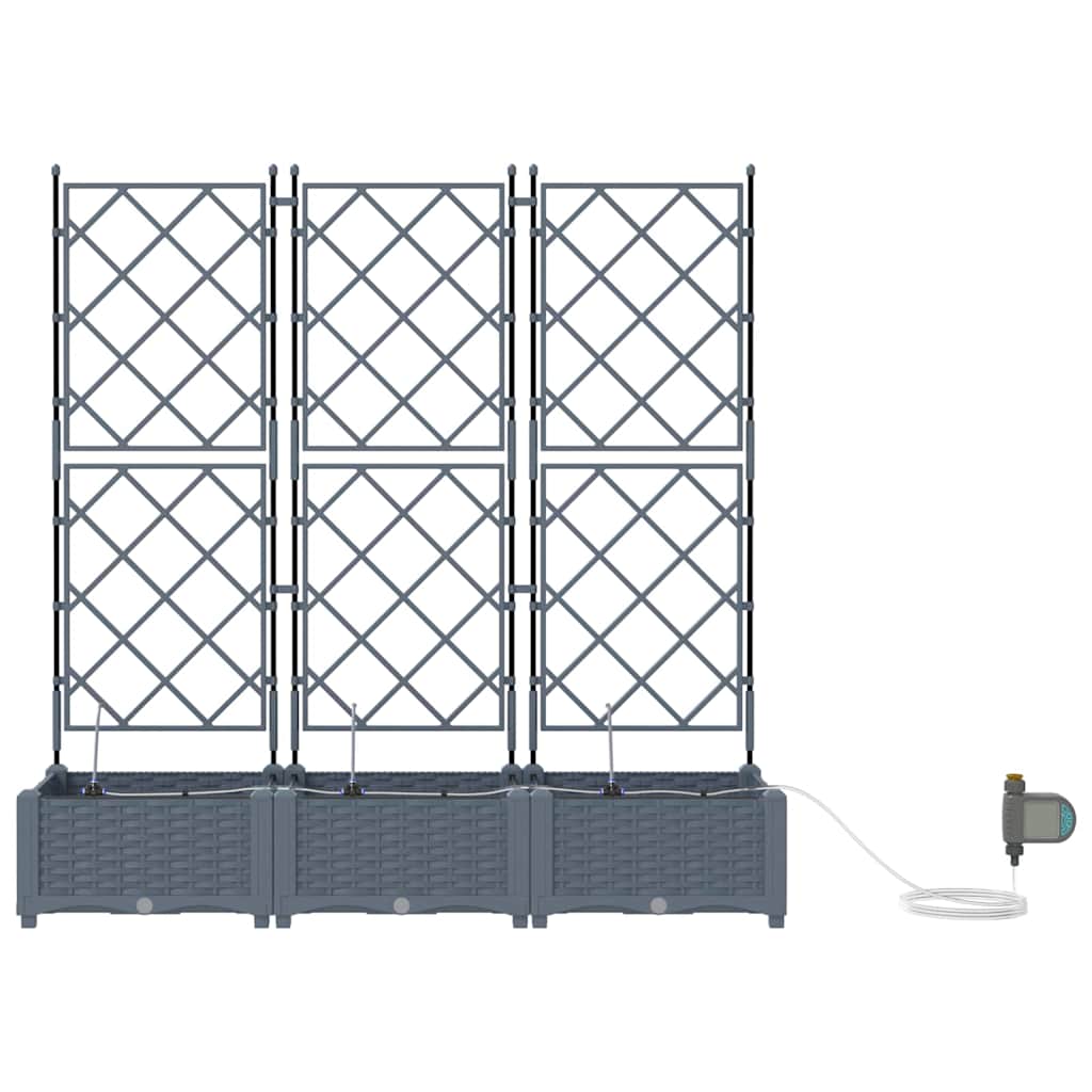 Hageblomsterpotte 3 pcs Lys Grå Plast
