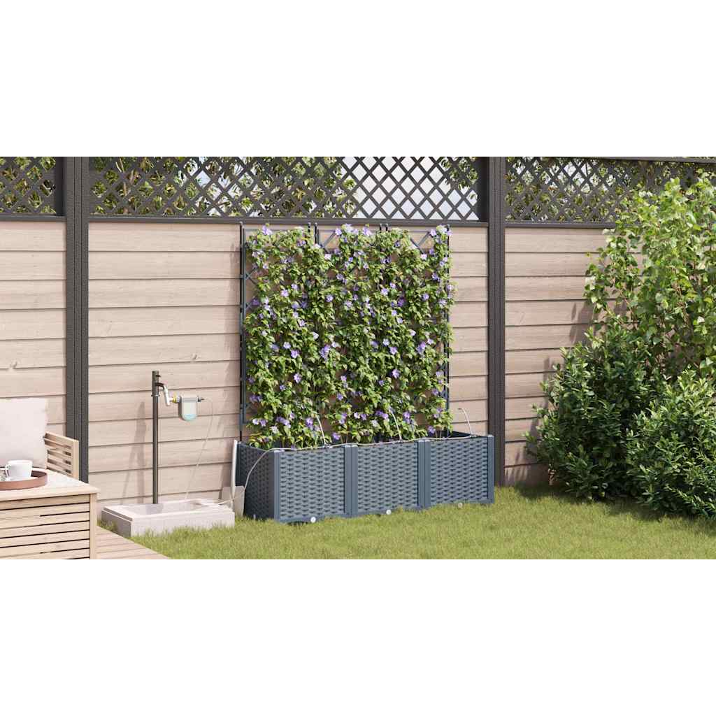 Hageblomsterpotte 3 pcs Lys Grå Plast