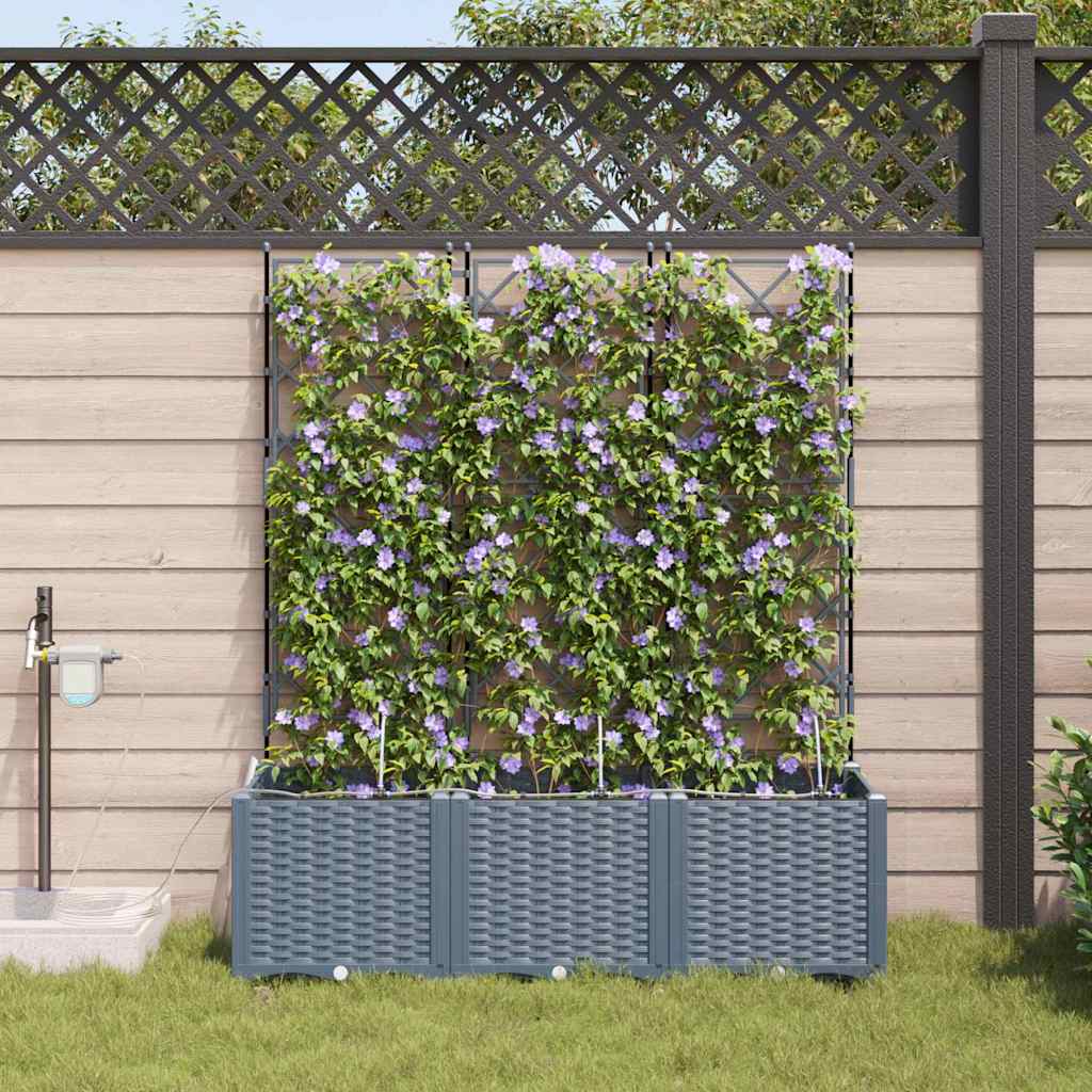 Hageblomsterpotte 3 pcs Lys Grå Plast