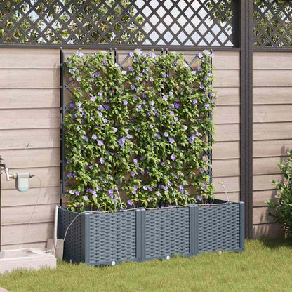 Hageblomsterpotte 3 pcs Lys Grå Plast