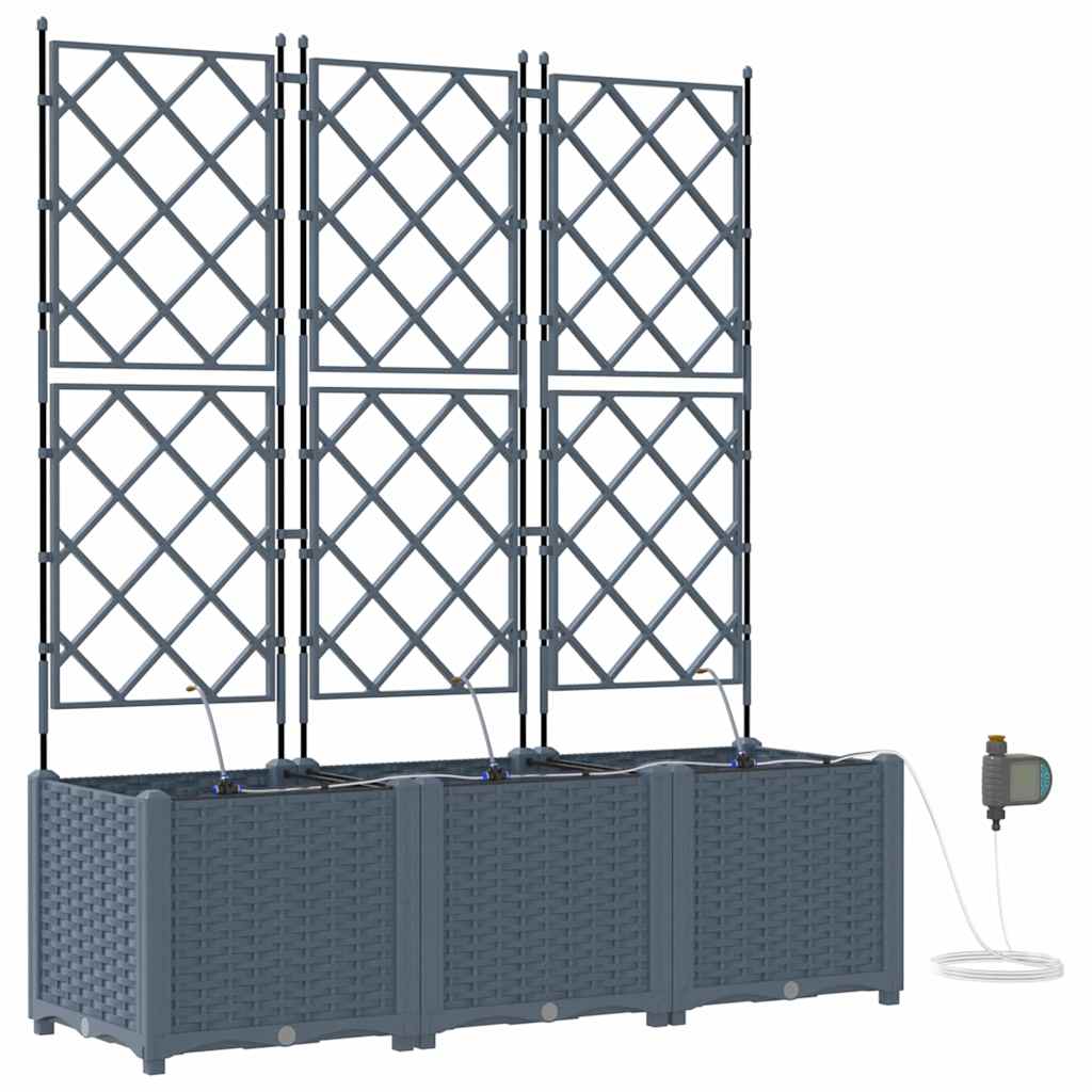 Hageblomsterpotte 3 pcs Lys Grå Plast