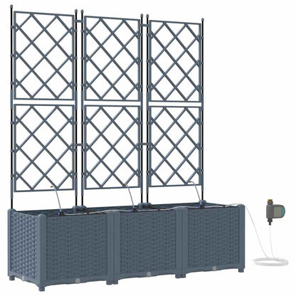 Hageblomsterpotte 3 pcs Lys Grå Plast