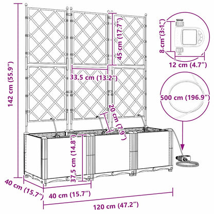 Hageblomsterpotte 3 pcs Lys Grå Plast