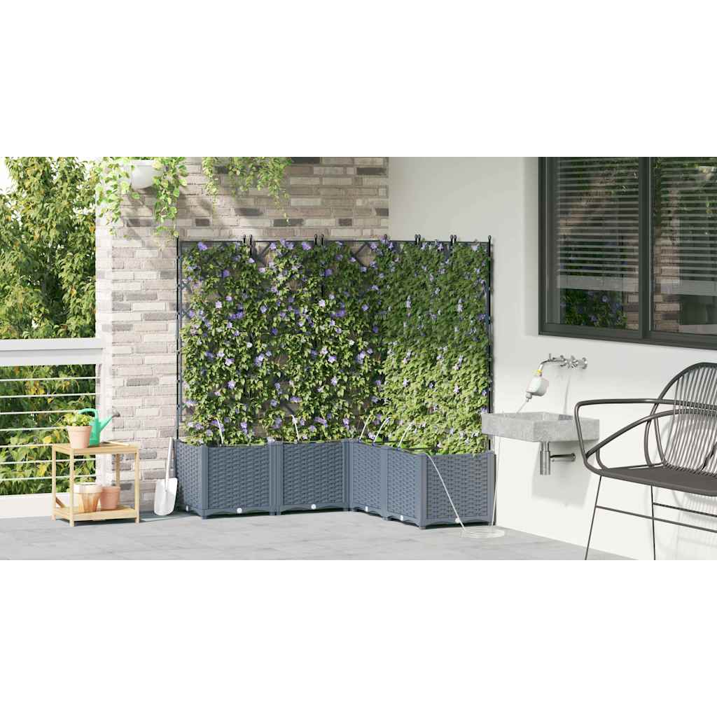 Hageblomsterpotte 5 pcs Lys Grå Plast