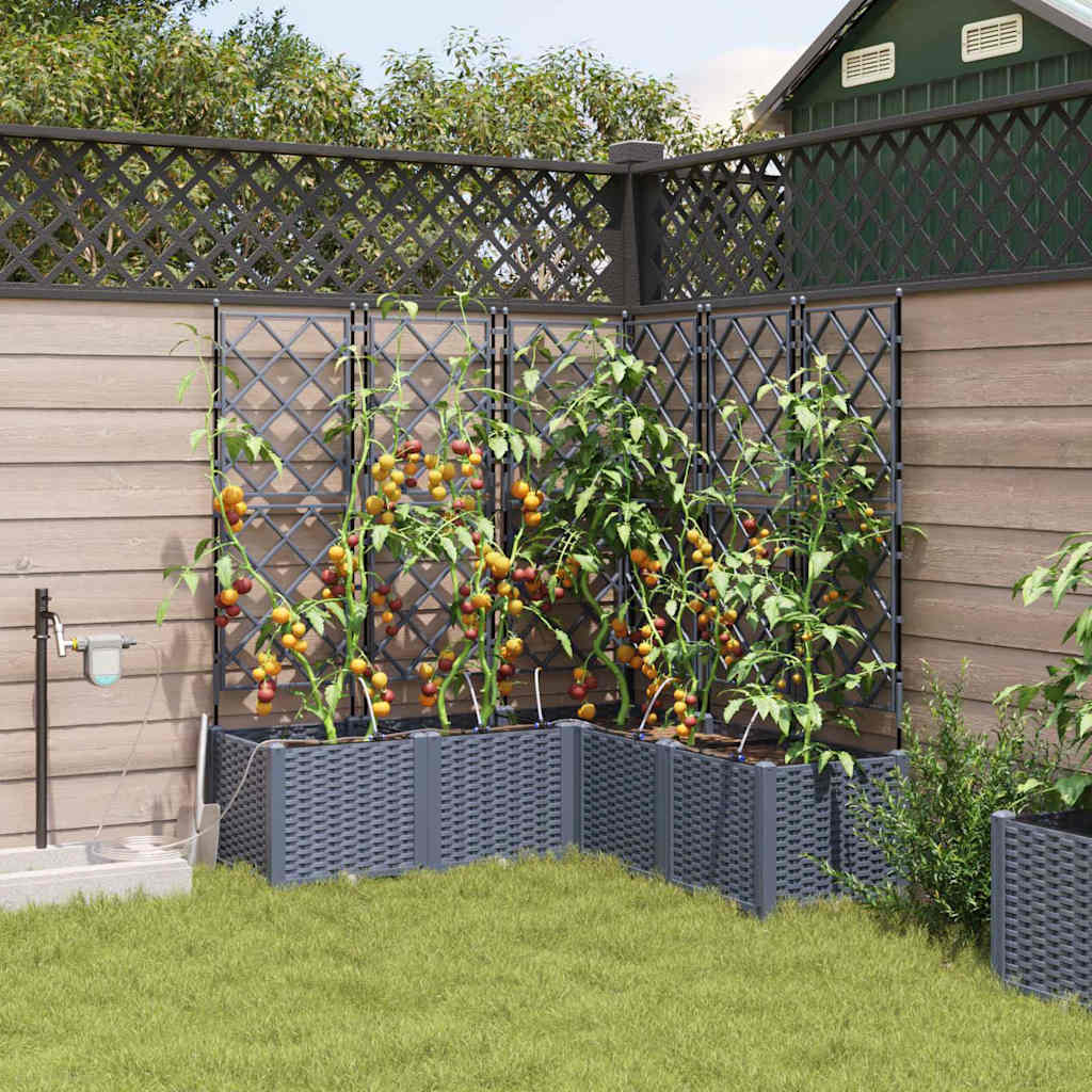 Hageblomsterpotte 5 pcs Lys Grå Plast