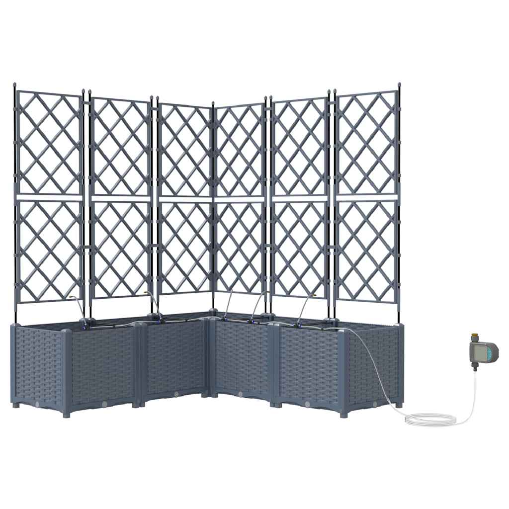 Hageblomsterpotte 5 pcs Lys Grå Plast