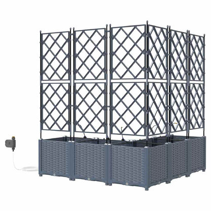 Hageblomsterpotte 5 pcs Lys Grå Plast