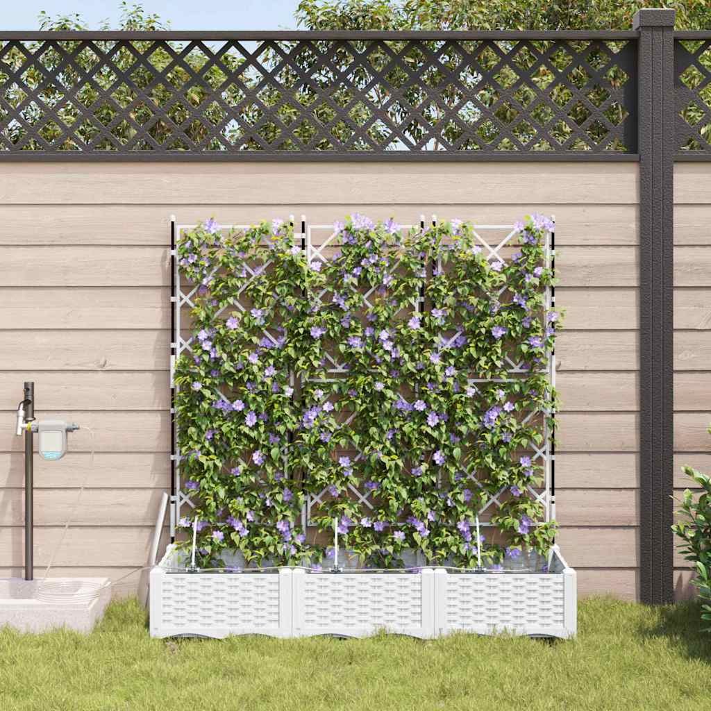 Hageblomsterpotte 3 pcs Hvit Plast