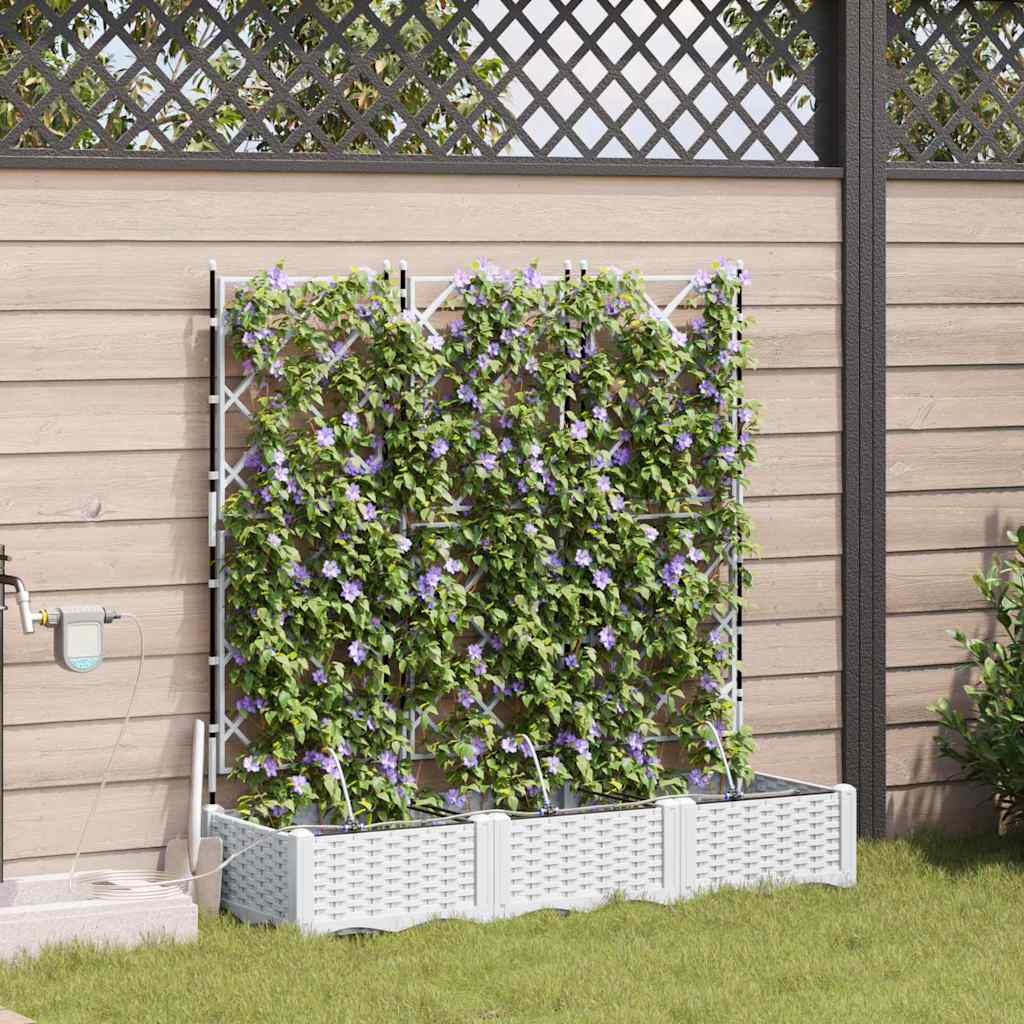Hageblomsterpotte 3 pcs Hvit Plast