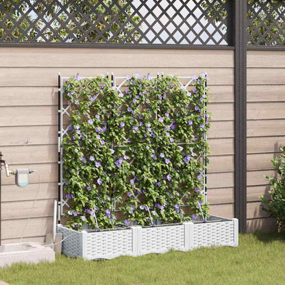 Hageblomsterpotte 3 pcs Hvit Plast