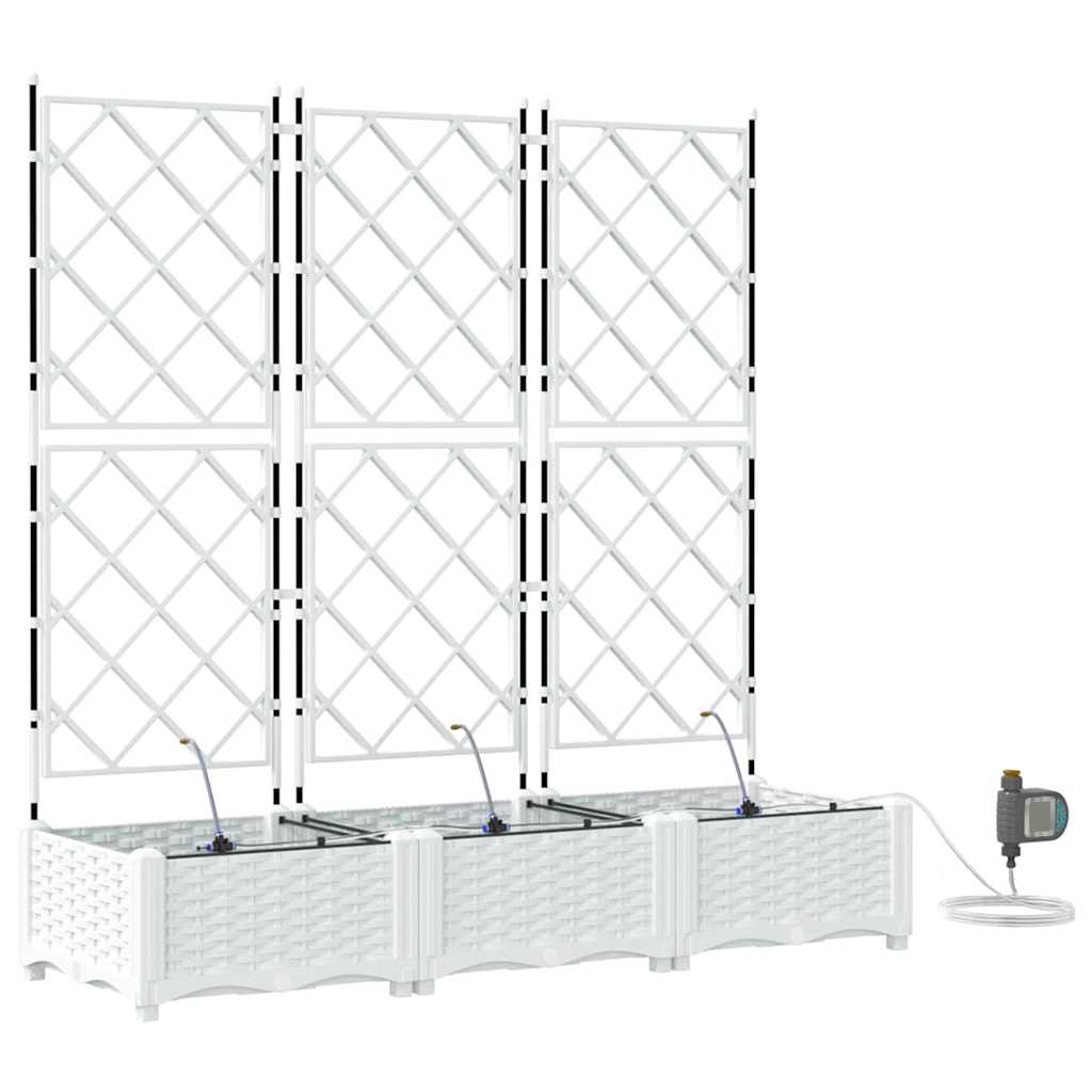 Hageblomsterpotte 3 pcs Hvit Plast