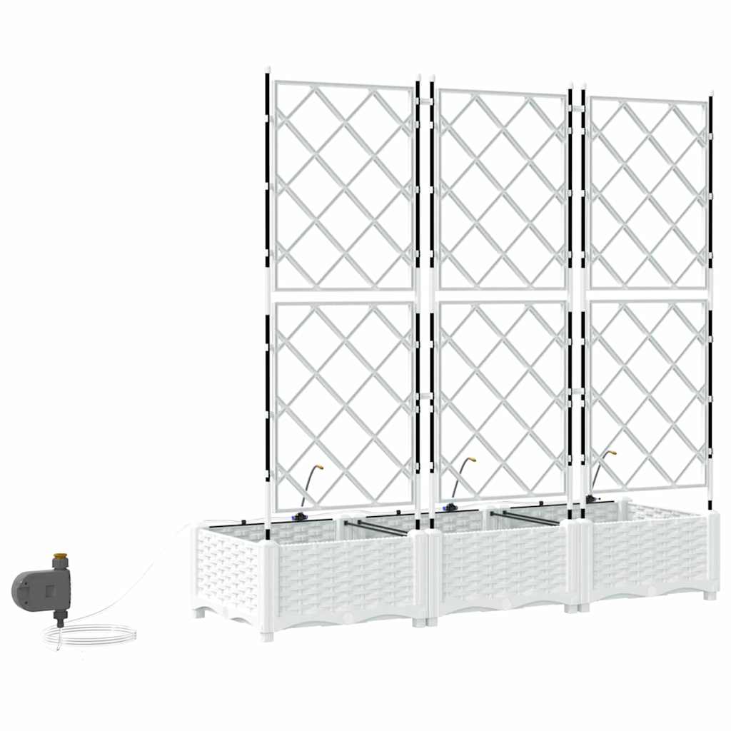 Hageblomsterpotte 3 pcs Hvit Plast