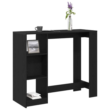 Barbord med hylle Svart Eik 102,5x46x103,5 cm Konstruert Tre
