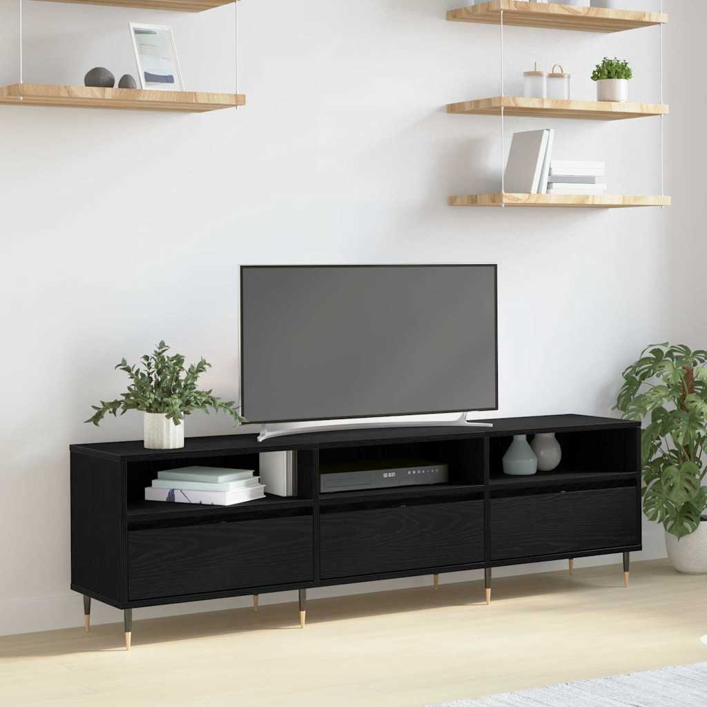TV-Møbel Svart Eik TV-stativ 150x30x44.5 cm