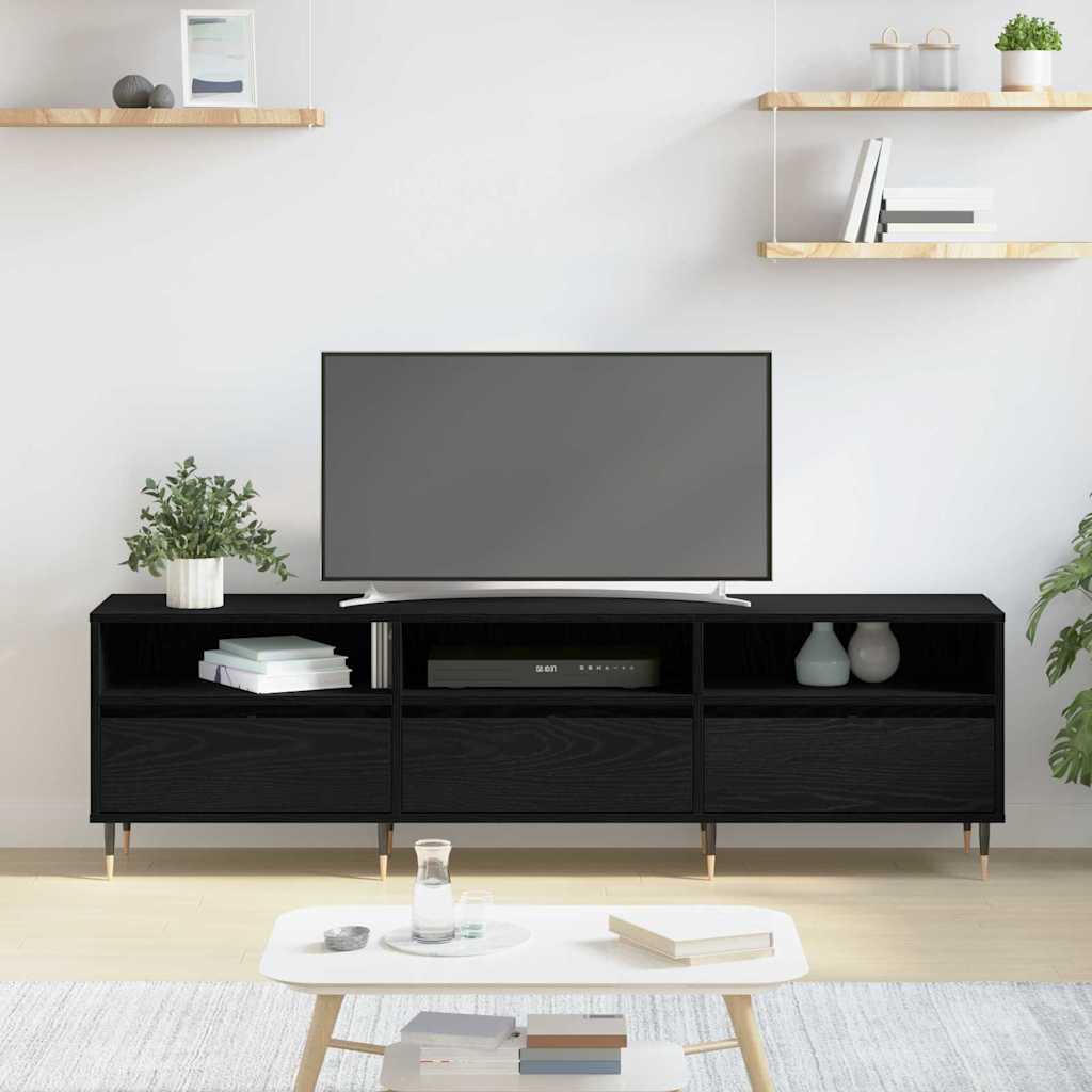 TV-Møbel Svart Eik TV-stativ 150x30x44.5 cm