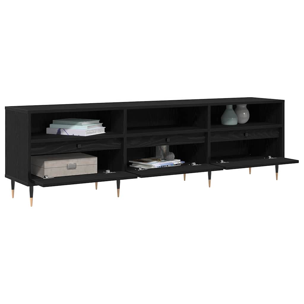 TV-Møbel Svart Eik TV-stativ 150x30x44.5 cm