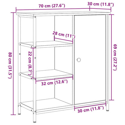 Skap Svart Eik 70x30x80 cm